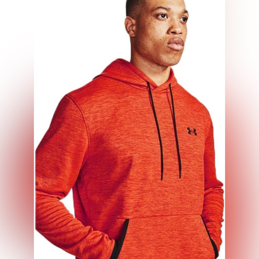 Like new Under Armour mens size small heathered orange hoodie
